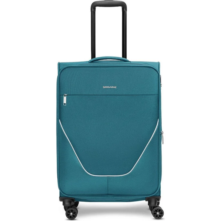 Stratic Weichgepäck-Trolley taska, 4 Rollen, erweiterbar, mit Zahlenschloss, Polyester in Schwarz – Bild 1