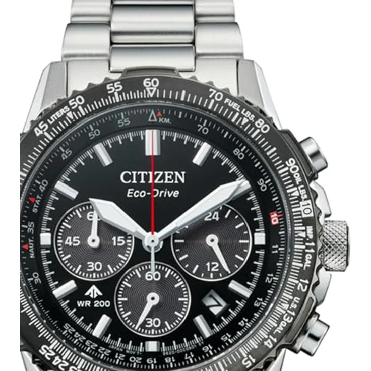 Citizen Eco-Drive Herrenuhr Chronograph, Edelstahl schwarz, solar, mit Antireflex-Saphirglas, CA4664-60E – Bild 2