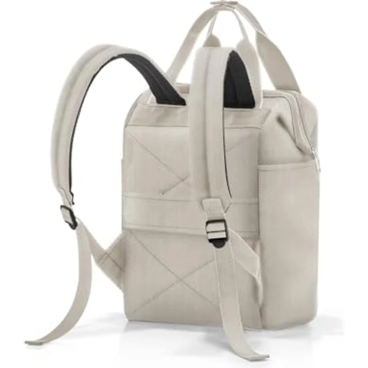 reisenthel allrounder R herringbone sand – Rucksack und Tragetasche in einem – Mit Stecklasche für Reisetrolleys – Bild 3