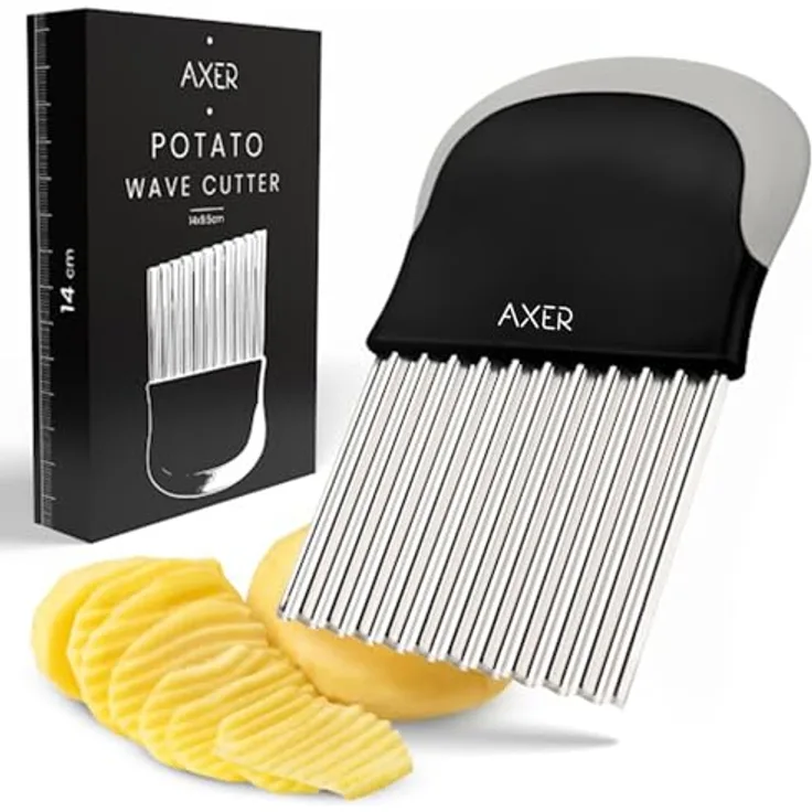 Axer® Riffelmesser Wellenschneider, Gemüse- und Pommesschneider für BLW, ergonomisch aus Edelstahl, spülmaschinenfest