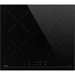 Hermitlux Induktionskochfeld 60cm, Eingebautes Schwarzes elektrisches Kochfeld, 4 Kochzonen, 9 Leistungsstufen, Topferkennung