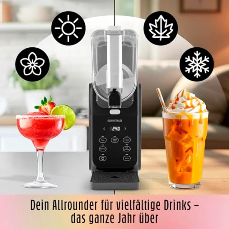 GOURMETmaxx FreezeUp Slush Eis Maschine, 2,8 L Slush Maker mit 5 Modi für Slushies, Milchshakes und Softeis – elektrisch, für bis zu 10 Personen – Bild 3