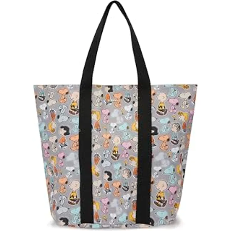 Codello Shopper Tasche aus robustem Jacquard-Gewebe, Peanuts™ Muster, 100% Baumwolle, für Damen