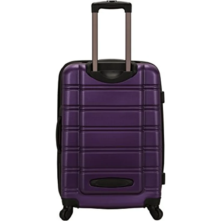 Rockland Melbourne Hardside Erweiterbares Spinner-Rad Gepäck, Violett, Checked-Medium 24-Inch, Melbourne Hartschalen-Koffer, erweiterbar – Bild 4