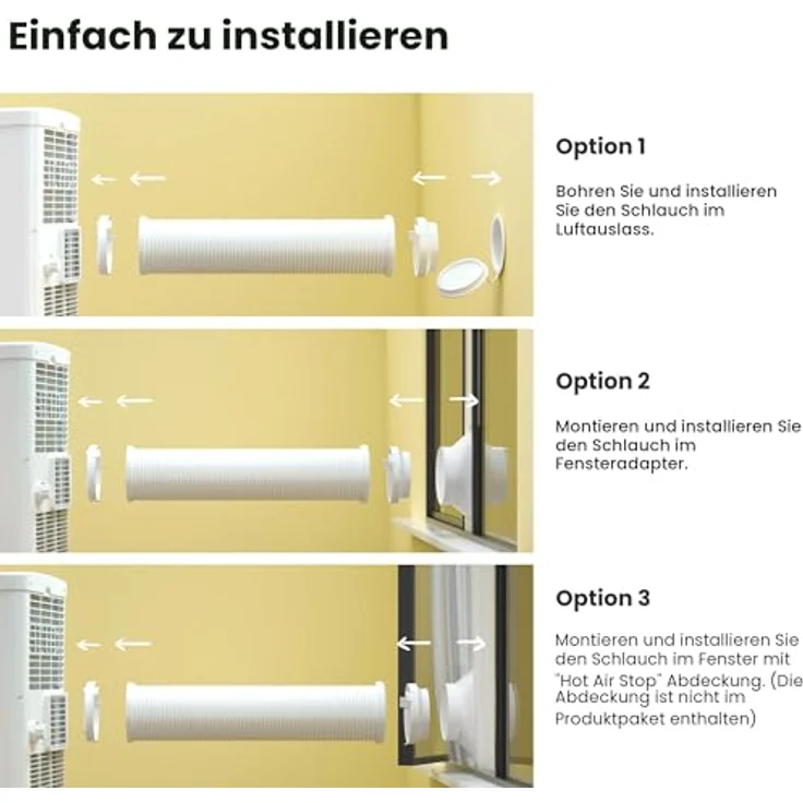 Comfee MPPH-09CRN7 Mobiles Klimagerät, 1280 W, 230 V, weiss, 35,5 x 34,5 x 70,3cm (BTH) – Bild 11