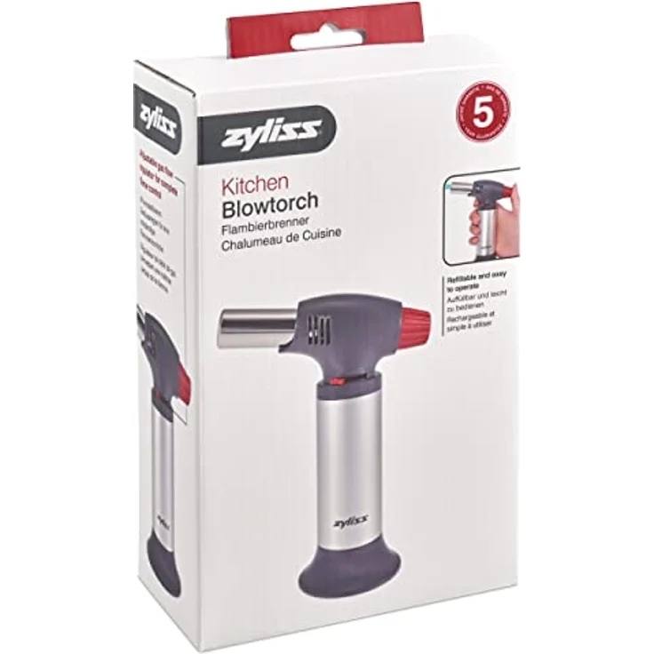 Zyliss E980202 Küchenbrenner, Silber/Schwarz, Kochwerkzeug zum Bräunen/Karamalisieren von Lebensmitteln, einfaches Nachfüllen – Bild 2