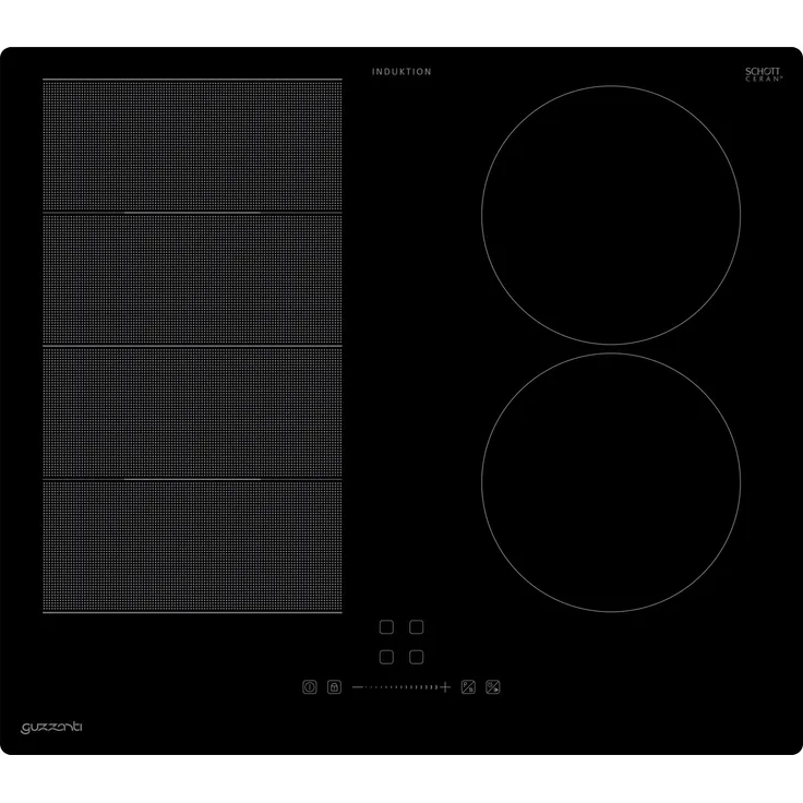 Guzzanti GZ 8405A, Schwarz, Integriert, 59 cm, Zonen-Induktionskochfeld, Glaskeramik, 4 Zone(n)