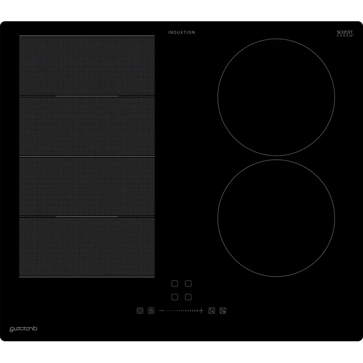 Guzzanti GZ 8405A, Schwarz, Integriert, 59 cm, Zonen-Induktionskochfeld, Glaskeramik, 4 Zone(n)