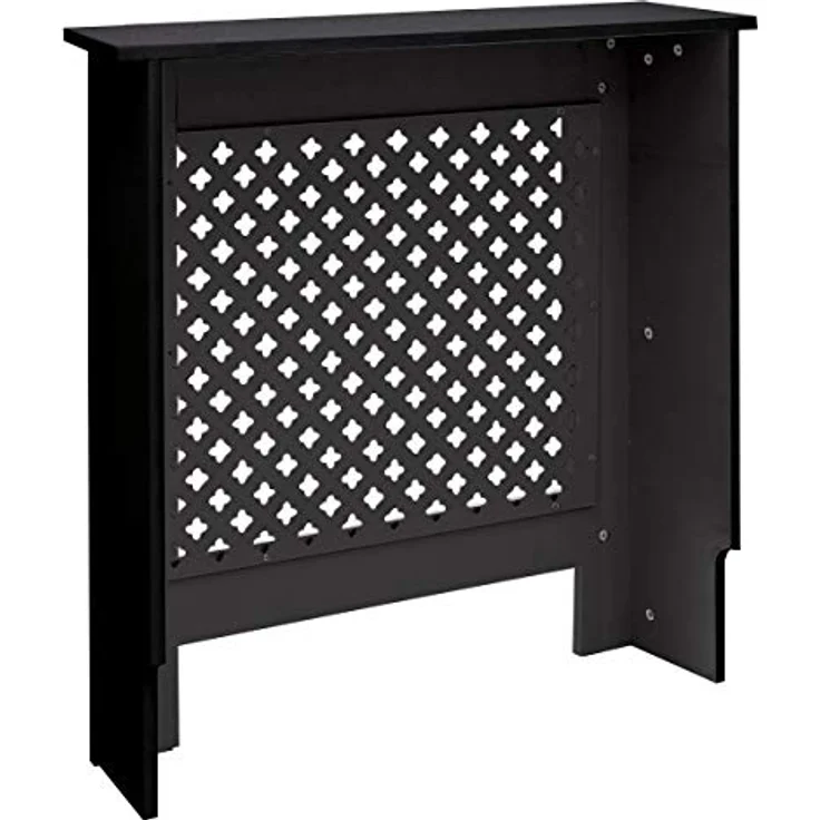 ECD Germany Heizkörperverkleidung Wabenmuster, 78x19x82 cm, Schwarz, MDF, einfach zu montieren – Bild 3