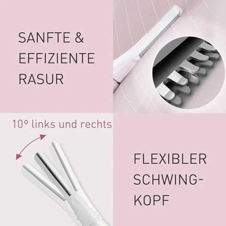 Panasonic Körper- und Bikinitrimmer ES-WR51-P503, Kompakt, extra dünne Klinge, sanft zur Haut, batteriebetrieben – Bild 5