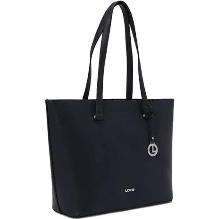L.Credi Filippa Shopper Tasche, 40 cm, blau, 100% Polyurethan, 29 cm hoch, 12 cm tief – Bild 2
