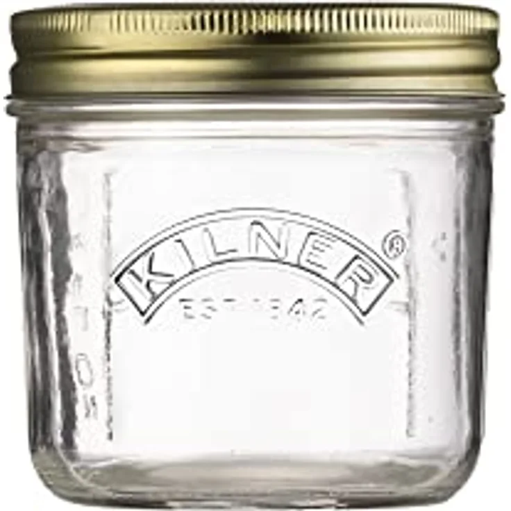 KILNER Einmachglas 200ml mit Twist-Off Deckel, 6er Set für luftdichtes Einkochen und Konservieren, transparent mit goldenem Schraubdeckel