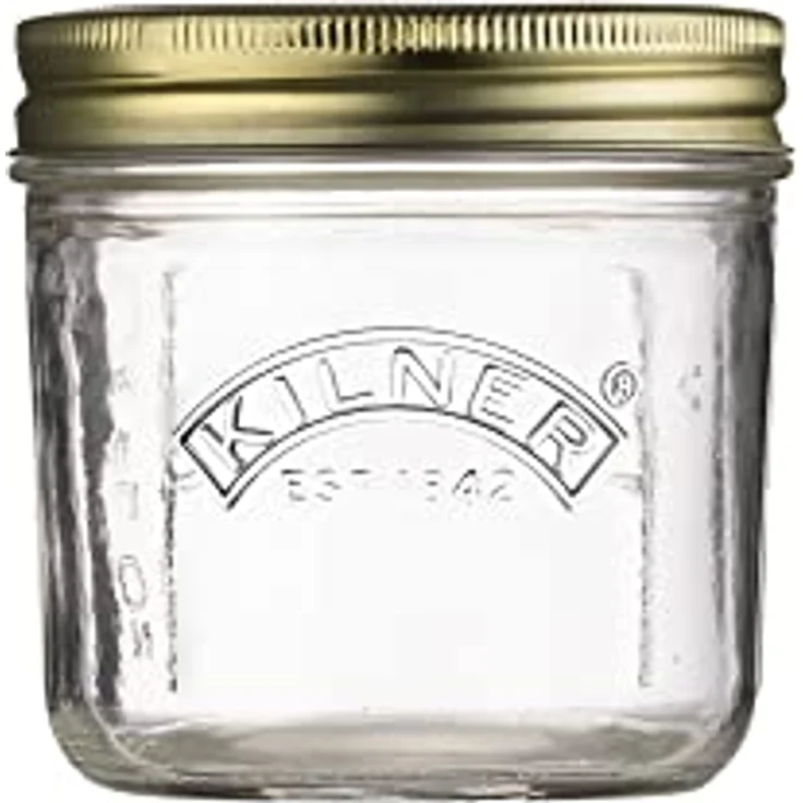 KILNER Einmachglas 200ml mit Twist-Off Deckel, 6er Set für luftdichtes Einkochen und Konservieren, transparent mit goldenem Schraubdeckel – Bild 1