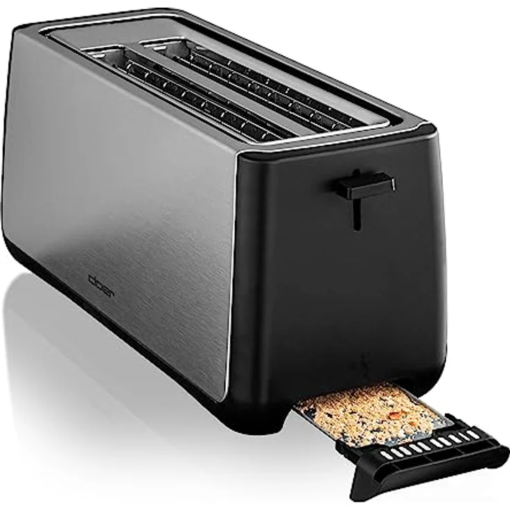 Cloer 3579 King-Size Toaster für 4 XXL Scheiben-Check-Funktion-Edelstahlgehäuse - 1500 Watt-schwarz Kunststoff – Bild 6