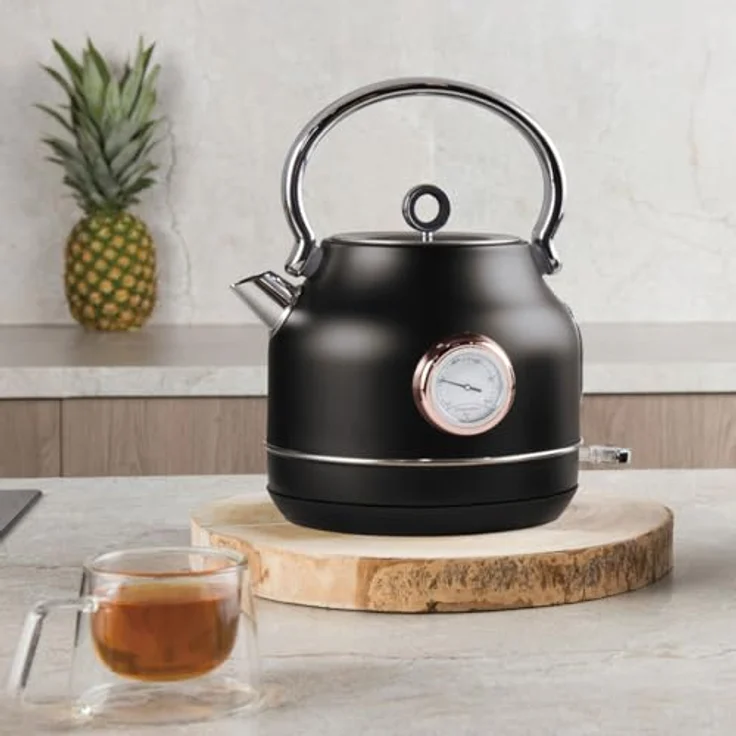 Berlinger Haus 1,7 Liter Wasserkocher mit Thermometer Bh-9513 56093, Schwarz/Roségold, 360° drehbarer Sockel, BPA-frei – Bild 2