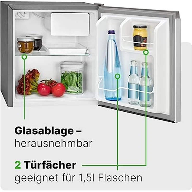 Bomann KB 7245 Minikühlschrank, freistehend, edelstahl, Energieklasse E – Bild 3