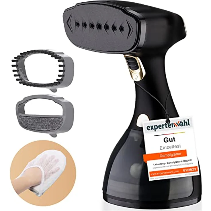 LEBENLANG Steamer Dampfglätter (1500W, 300ml, Quick & Go Automatik) LCD Hand Dampfbürste Dampfglätter Kleidung & Hemden bügeln – Bild 1