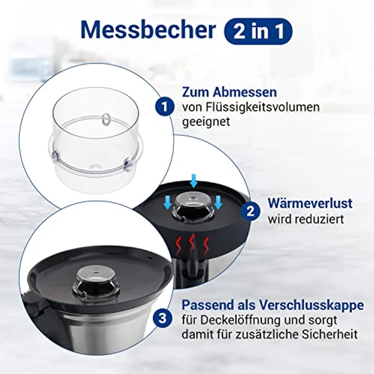 VIOKS Messbecher 100ml Kunststoff Ersatz für Becher Plastik für Vorwerk Thermomix Vorwerk TM5 TM31 TM21 TM3300 - Küchenmaschine Thermomix Zubehör – Bild 3