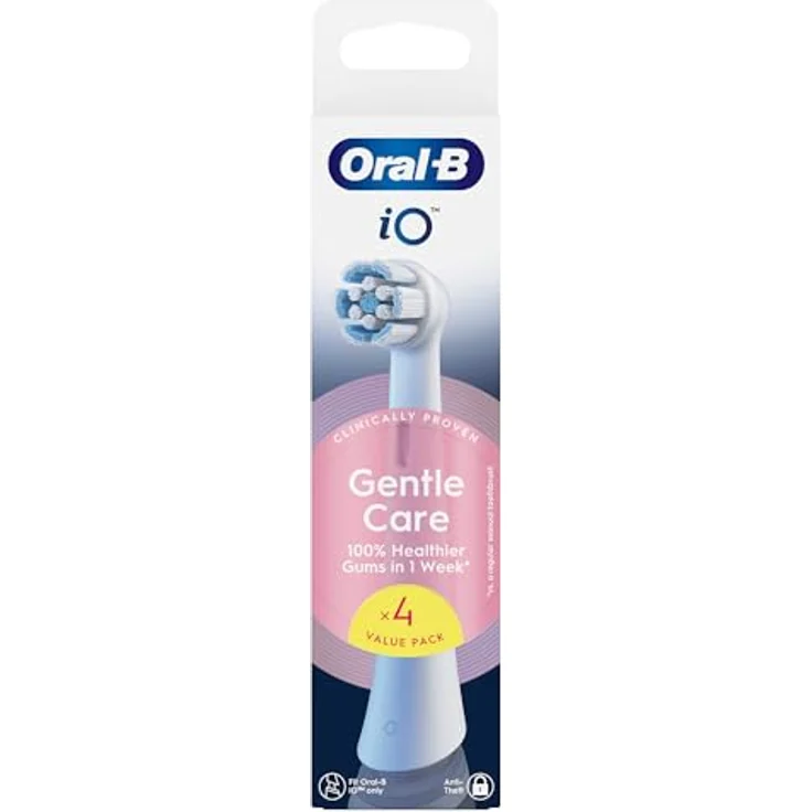 Oral-B iO Gentle Care, Ersatzbürsten für empfindliches Zahnfleisch, 4 Stück mit Farbwechsel-Borsten – Bild 1