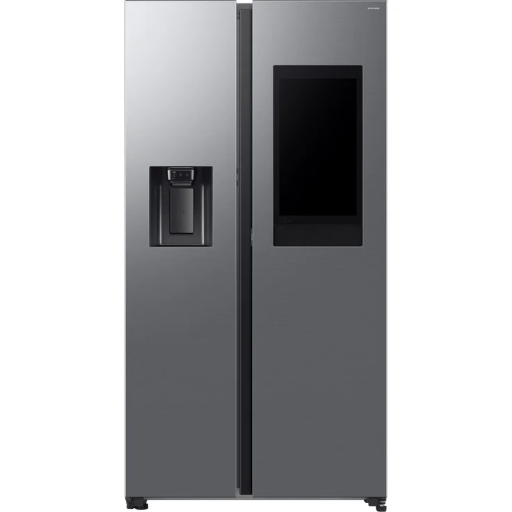 Samsung RS90F67BETEF, Side-by-Side Kühl-Gefrierkombination mit Family Hub, 614 L, Edelstahl Look, AI Kühlschrank, No Frost+, WiFi-fähig