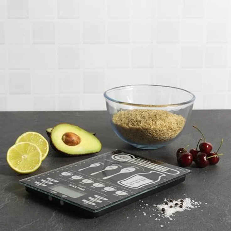 SALTER digitale Waage für die Küche, einzigartiges Design, elektronische Waage zum Wiegen von Lebensmitteln, einfach zu reinigen, ideales Geschenk zum kochen & backen, grafik – Bild 4