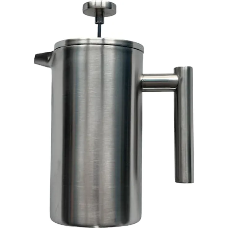 MediMuc Thermo French Press Fine 0,7L - Genießen Sie länger heißen Kaffee in stilvoller Eleganz - doppelwandig und aus hochwertigem Edelstahl - außen blank