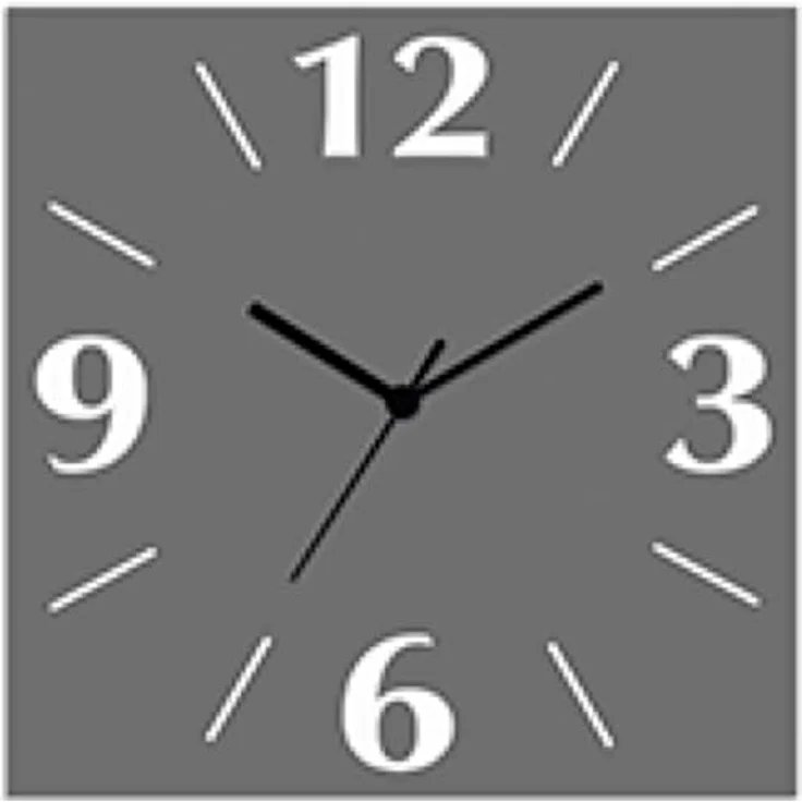 ARTLAND Wanduhr ohne Tickgeräusche Alu Quarzuhr 30x30 cm Quadratisch Lautlos 4 Ziffern Farbig Schlichtes Design Grau S7KC – Bild 1