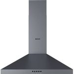 Wiggo Dunstabzugshaube 60cm I Wandhaube für Abluft oder Umluft Dunstabzug 300m³/h mit LED-Beleuchtung & 3 Leistungsstufen I Wandhaube inkl. Fettfilter & 2x Kohlefilter I Abzugshaube Grau