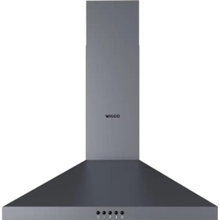 Wiggo Dunstabzugshaube 60cm I Wandhaube für Abluft oder Umluft Dunstabzug 300m³/h mit LED-Beleuchtung & 3 Leistungsstufen I Wandhaube inkl. Fettfilter & 2x Kohlefilter I Abzugshaube Grau