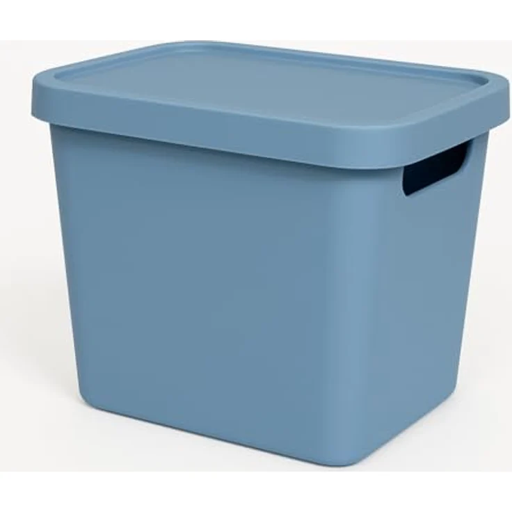 Plastard Aufbewahrungsboxen 12,5L, 4er-Set, Blau, BPA-frei, Stapelbar, mit Deckel, für Küche, Bad, Büro, Kinderzimmer, robuste Kunststoffbox – Bild 2