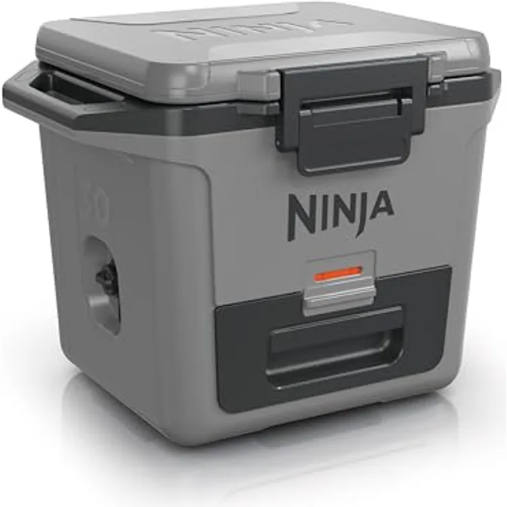 Ninja FrostVault Hard Cooler 28L, isoliert, hält Eis bis zu 6 Tage, Trockenaufbewahrungsschublade, 48 Dosen, Schiefergrau