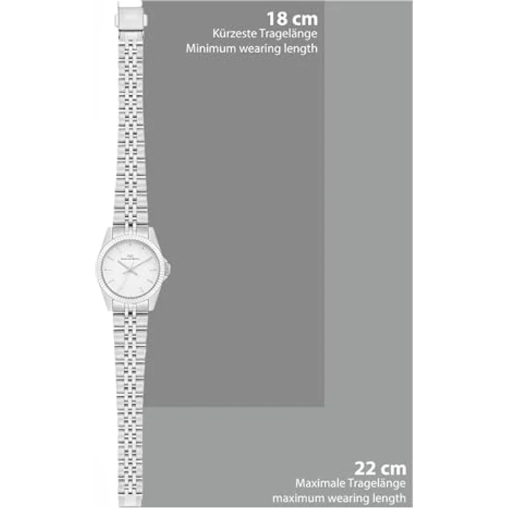 Rhodenwald & Söhne Damen Quarzuhr 27,5 mm mit Edelstahl Armband in Silber, wasserdicht bis 5 ATM, Zifferblatt Weiß – Bild 2