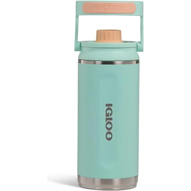 IGLOO Chug 36 Thermoflasche, isolierte Edelstahl-Flasche, 1 Liter, grün, hält bis zu 48 Stunden kalt