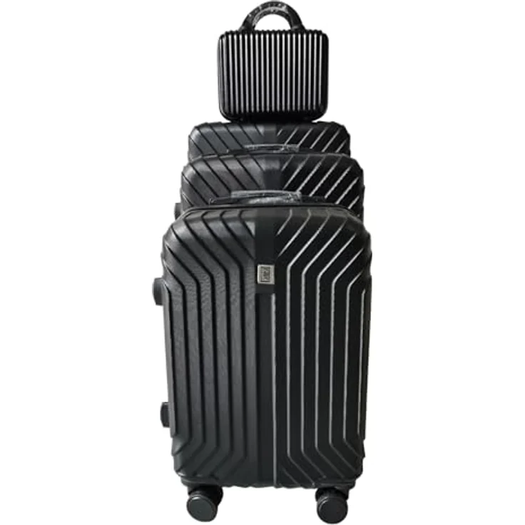 NTK-Collection Mabell Hartschalenkoffer 4er-Set Schwarz, (115 l, Handgepäck bis 50 l, M 50-90 l, L 90-115 l, XL ab 115 l) mit Zahlenschloss und leichtläufigen Rollen – Bild 1