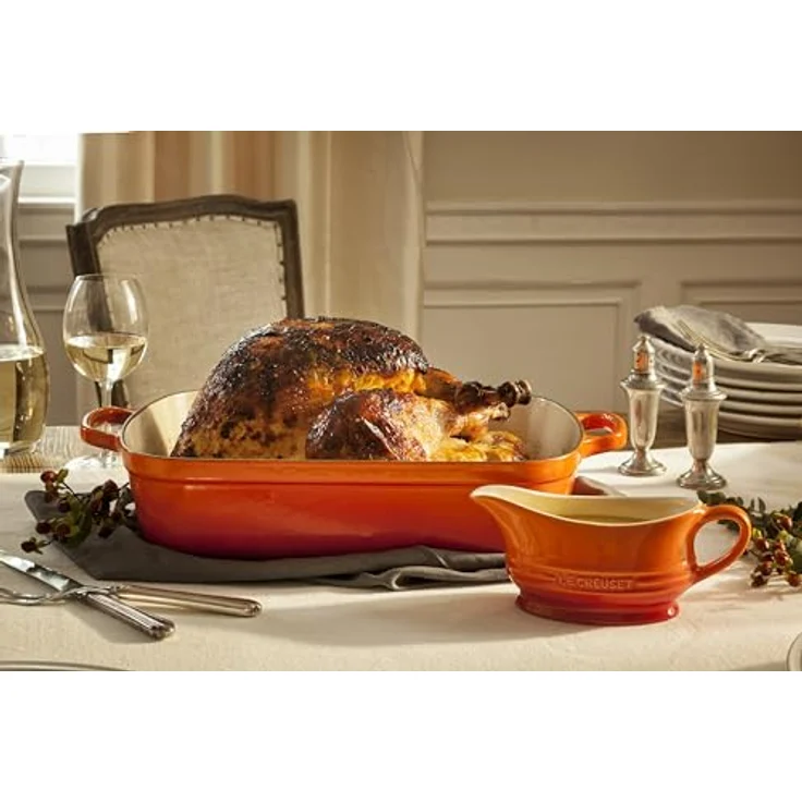 Le Creuset Signature Gusseisen-Bratreine, 33 cm, Rechteckig, Für alle Herdarten und Induktion geeignet, Volumen: 4,9 l, Ofenrot – Bild 6