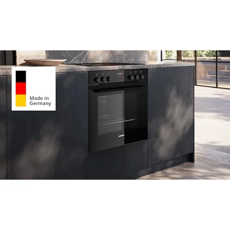 Siemens EQ322IAAB iQ300 Einbauherd-Set, HE213ABB4 Herd 60 x 60 cm mit 3D Heißluft, LCD-Display & EI631CFB1E Induktionskochfeld mit Bräterzone, powerBoost, rahmenlos – Bild 3