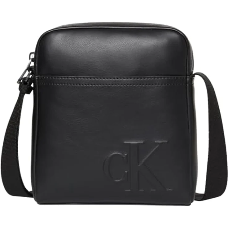 Calvin Klein CK REPORTER Umhängetasche, Herren-Schultertasche in Schwarz mit CK-Logo, Hochformat, verstellbarem Schulterriemen und Reißverschluss – Bild 6