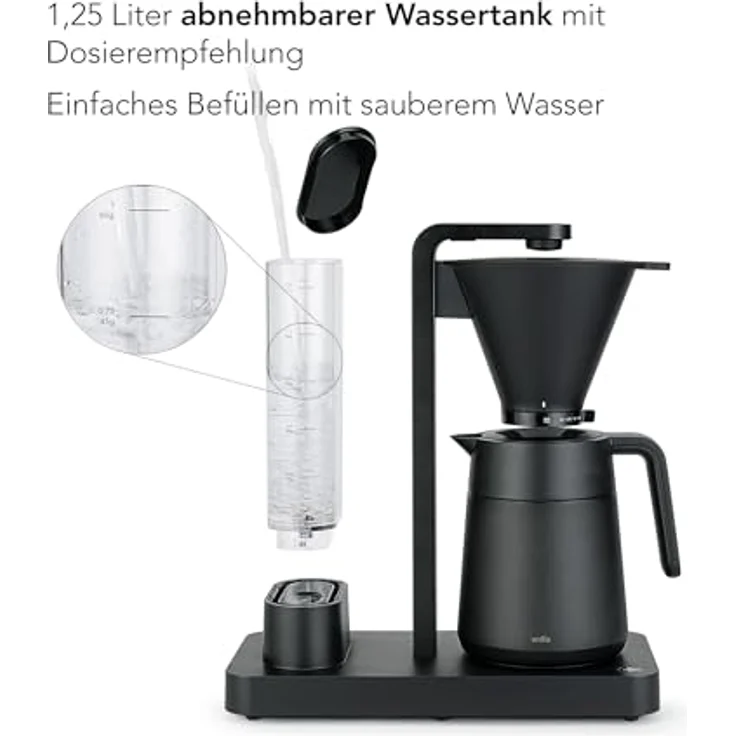 Wilfa PERFORMANCE THERMO Filterkaffeemaschine - 1600W – 1.25L Wassertank - Thermoskanne - doppelwandiger Filterhalter - anpassbare Durchlaufgeschwindigkeit - Tropfstopp & Auto-Abschaltung (schwarz) – Bild 5