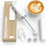 Subminimal NanoFoamer Lithium Handheld Frother, White Special Edition - Wiederaufladbarer, Dual-Speed Microfoamer für Barista-Stil Cappuccinos, Mikroschaum in 30 Sekunden, IP4 wasserdicht, leicht zu reinigen