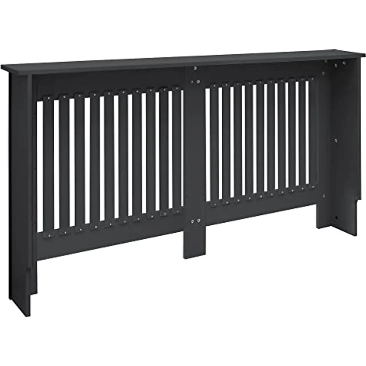 ECD Germany Heizkörperverkleidung Landhausstil 112x19x82cm Anthrazit aus MDF lackiert für Schlafzimmer Wohnzimmer Heizungsverkleidung Heizkörperabdeckung Heizungsabdeckung Heizung Heizkörper Abdeckung – Bild 3