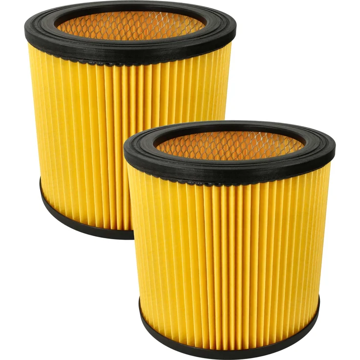 vhbw 2x HEPA Patronenfilter für BAMATO AB110FP, effektive Staubabsaugung, schwarz/gelb, 18,2 x 16,8 cm