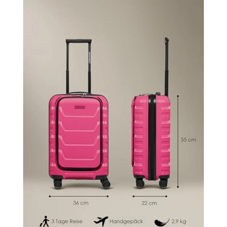 Smartbox Edition 01, Kabinentrolley mit 4 Rollen, Laptopfach, 55 cm, pink – Bild 7