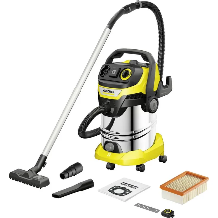 Kärcher Home & Garden WD 6 Control P S 30/6/35/T, Nass-/Trockensauger 1300W mit 30l Edelstahlbehälter, Bluetooth-Fernbedienung und stufenloser Saugregulierung