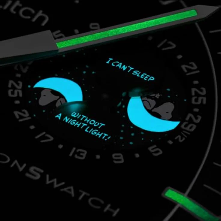 Swatch Chronograph Swatch x Omega Moonswatch Mission to the Moonphase "Snoopy" New Moon, Schwarz Bioceramic, VELCRO Armband, Mondphasenfunktion - Preisvergleich – Bild 7