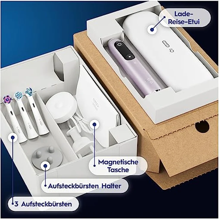 Oral-B iO Series 9 Plus Edition Elektrische Zahnbürste/Electric Toothbrush, PLUS 3 Aufsteckbürsten inkl. Whitening, Magnet-Etui, 7 Putzmodi, recycelbare Verpackung, Geschenk Mann/Frau, rose – Bild 1