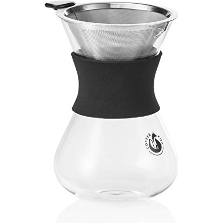 Coffee Fox Kaffeebereiter, Pour Over - 650 ml Glaskaraffe mit Edelstahlfilter, spülmaschinenfest und nachhaltig – Bild 8