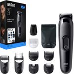 Braun AIO3560, Haarschneidegerät 10-in-1 mit ultrascharfer Klinge und 14 Längeneinstellungen, Schwarz