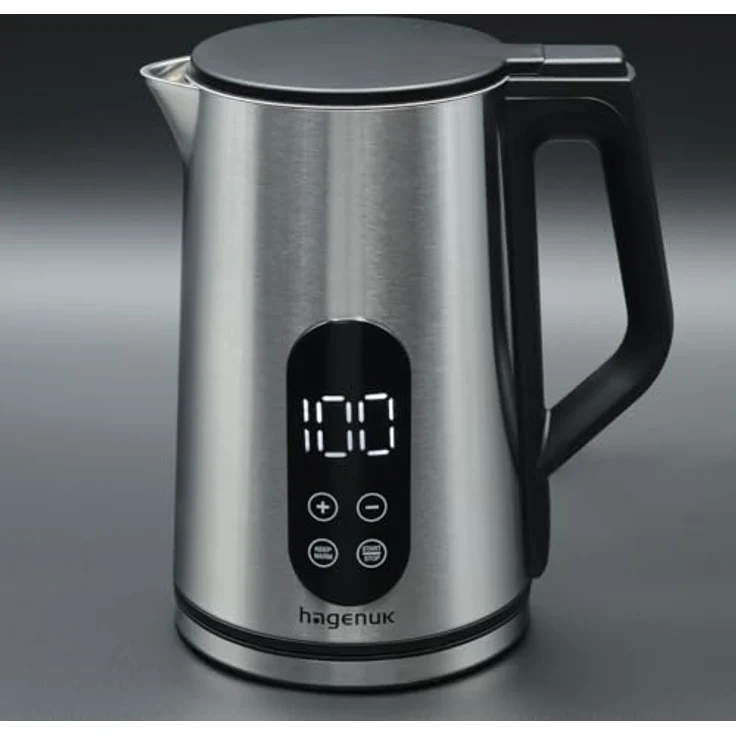 Hagenuk Digitaler Wasserkocher 1,7L 2200W mit Temperaturwahl in 10° Schritten, Cool-Touch-Gehäuse und integrierter Warmhaltefunktion – Bild 1