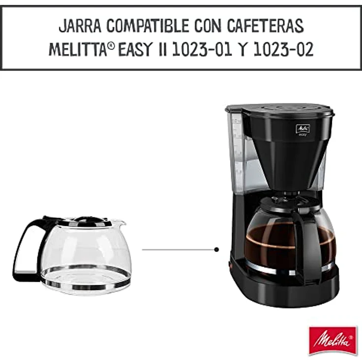 Melitta 1023-01 Ersatzkanne aus Glas für Kaffeemaschine Easy II 1023-02, Schwarz, Borosilikatglas, 1.25 liters – Bild 4