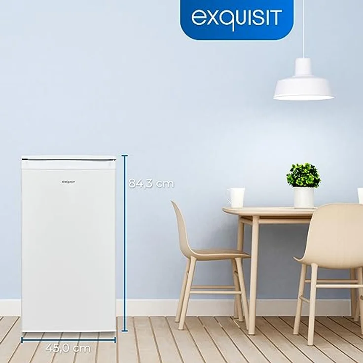 Exquisit Kühlschrank KS585-V-091E weiss | Kühlschrank ohne Gefrierfach freistehend 75 L Volumen | LED-Licht | Glasablagen | Vollraumkühlschrank 45cm – Bild 4